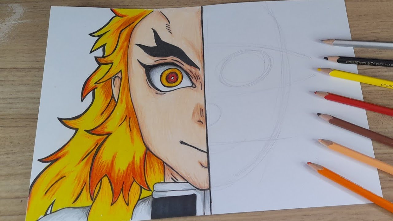 desenhando kyojuro rengoku #hashira #viral #tiktok #slayer #demon #des