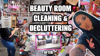 CLEAN MY BEAUTY ROOM WITH ME | DECLUTTERING MY MAKEUP @AlexisJayda