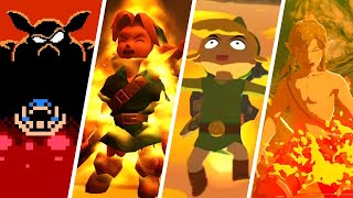 Evolution Of Link Dying In Lava In Zelda Games 1987-2021