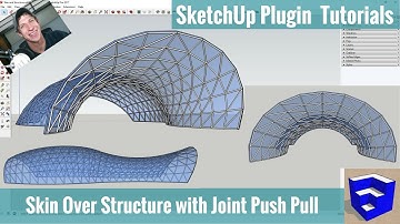Modeling Building Skin Over Structure in SketchUp with Joint Push Pull and Curviloft