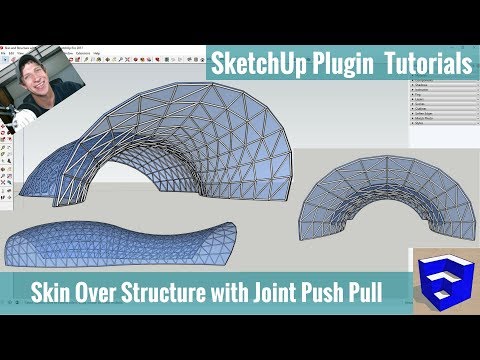 Modeling Building Skin Over Structure in SketchUp with Joint Push Pull and Curviloft