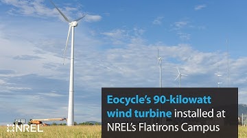 Eocycle’s 90-kilowatt wind turbine installed at NREL’s Flatirons Campus
