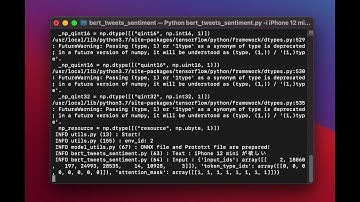 ailia MODELS : BERT tweet sentiment
