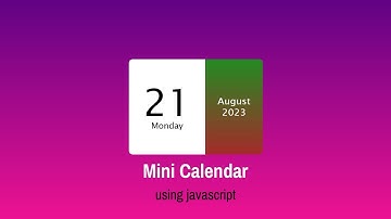 How to Create Mini Calendar Using HTML CSS and JavaScript