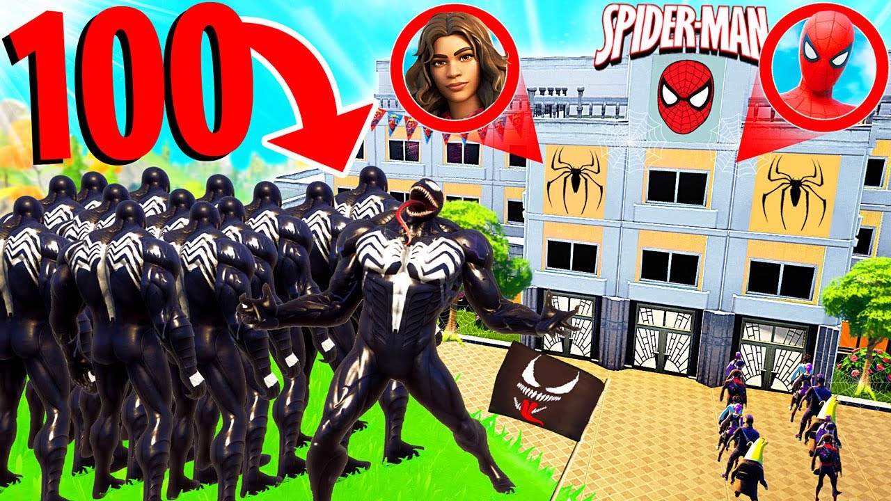 VENOM Attaque L'ÉCOLE de SPIDERMAN et sa COPINE ! Fortnite Chapitre 3