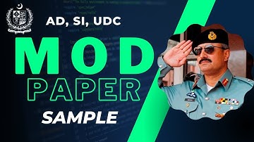 MOD Past Papers 2020 AD Ministry of Defence Jobs Model Papers MOD ISI Jobs