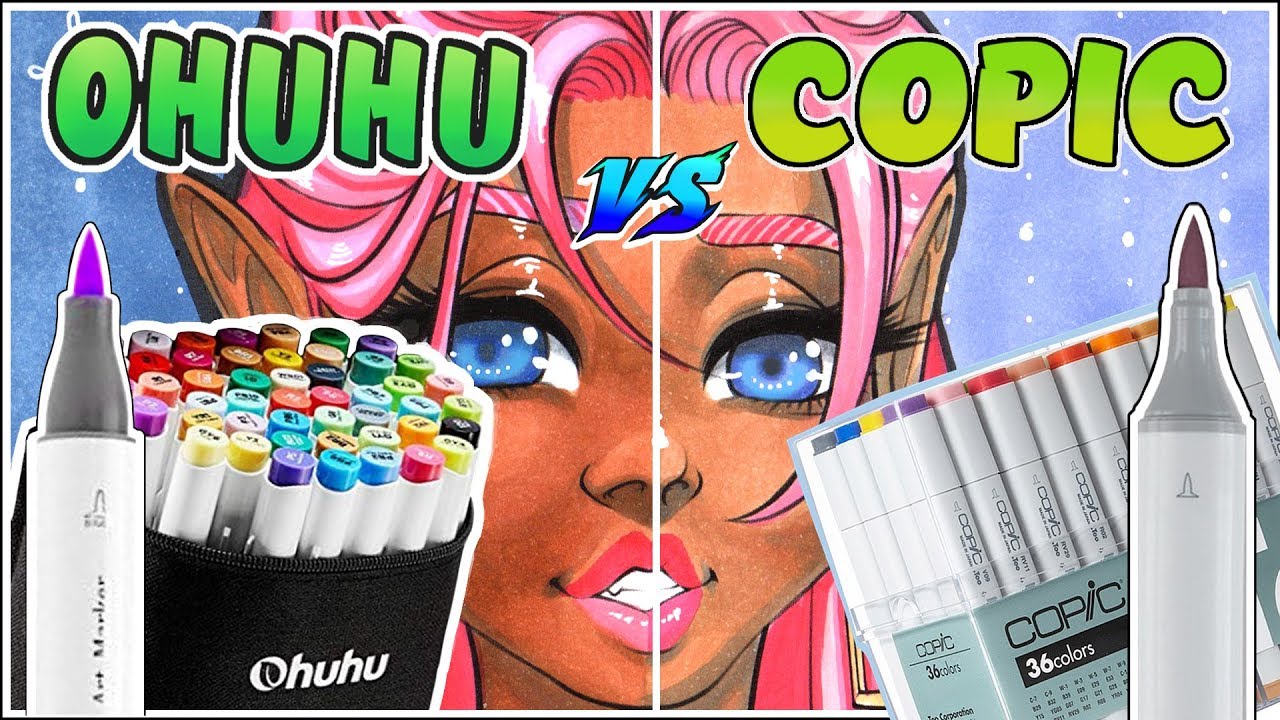 Ohuhu Brush Markers vs Copic Brush Markers - Marker Review 