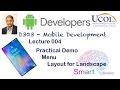 Lecture 04 Practical Demonstration Menu and Separate layout for Landscape view