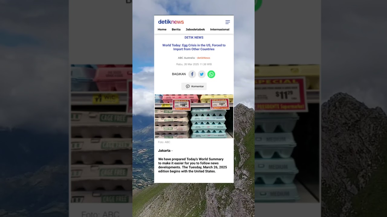 egg crisis in the US, has to be imported from other countries 