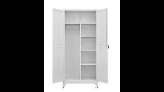 Guide Metal armoire Wardrobe Closet with 1 short Hanging Rod