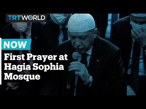 Turkey's President Erdogan recites holy Quran at Hagia Sophia Mosque