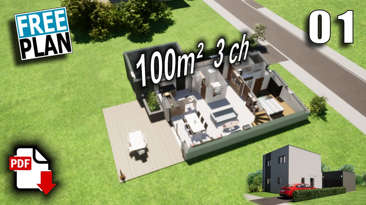 Plan Maison Gratuit 100 M² 3 Chambres
