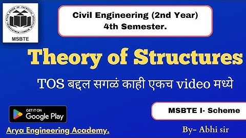 Msbte Theory of Structure | msbte i-scheme 2024 | Second year Civil Engineering