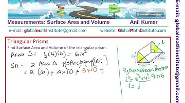 Surface Area and Volume of Triangular Prism Grade 8 Math
