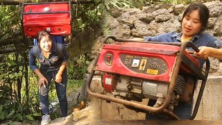 Pretty girl repairs 3kw gasoline generator, missing parts are too hard to find | Lin Guoer