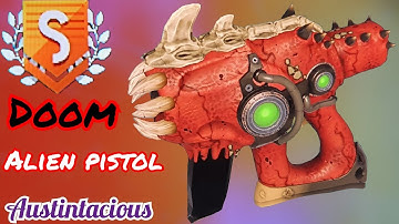 S-Class Alien Pistol DOOM Multitool | Red with Black Crystal & Bone | EUCLID | No Man