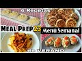 🏖️ 4 RECETAS de VERANO/ Menú Semanal recopilación/ MEAL PREP 23/ para 4 personas/ Maricienta