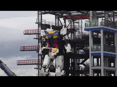 Gundam robot Yokohama, Japan walk testing! #gundam #robot #robotics