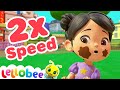 Sped Up Wash Your Hands, Scrub That Soap | Nursery Rhymes with Subtitles | Lellobee ABC