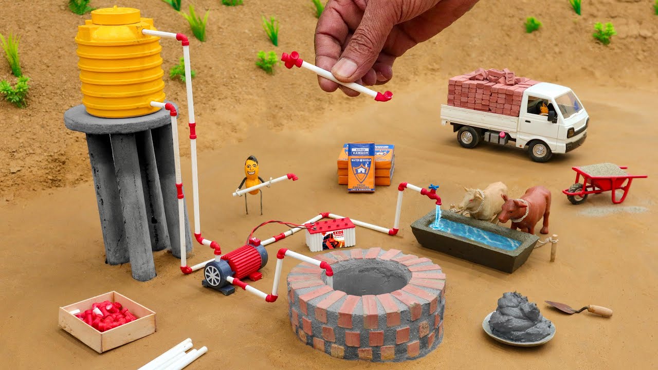 diy mini Bricks Tap Construction with Water Supply | diy science project @TechCreatorsOfficial