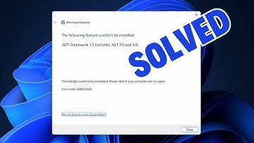 SOLVED: Dot Net Framework 3.5 Error Code 0x80240438 - The following feature couldn