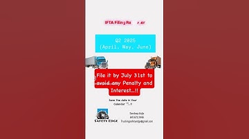 IFTA Filing for Quarter 2 is due by July 31st. #iftafiling #ifta #fileifta