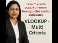 தமிழில் - VLOOKUP with CHOOSE -When Multiple Criteria need to create lookup_value [means Unique ID]