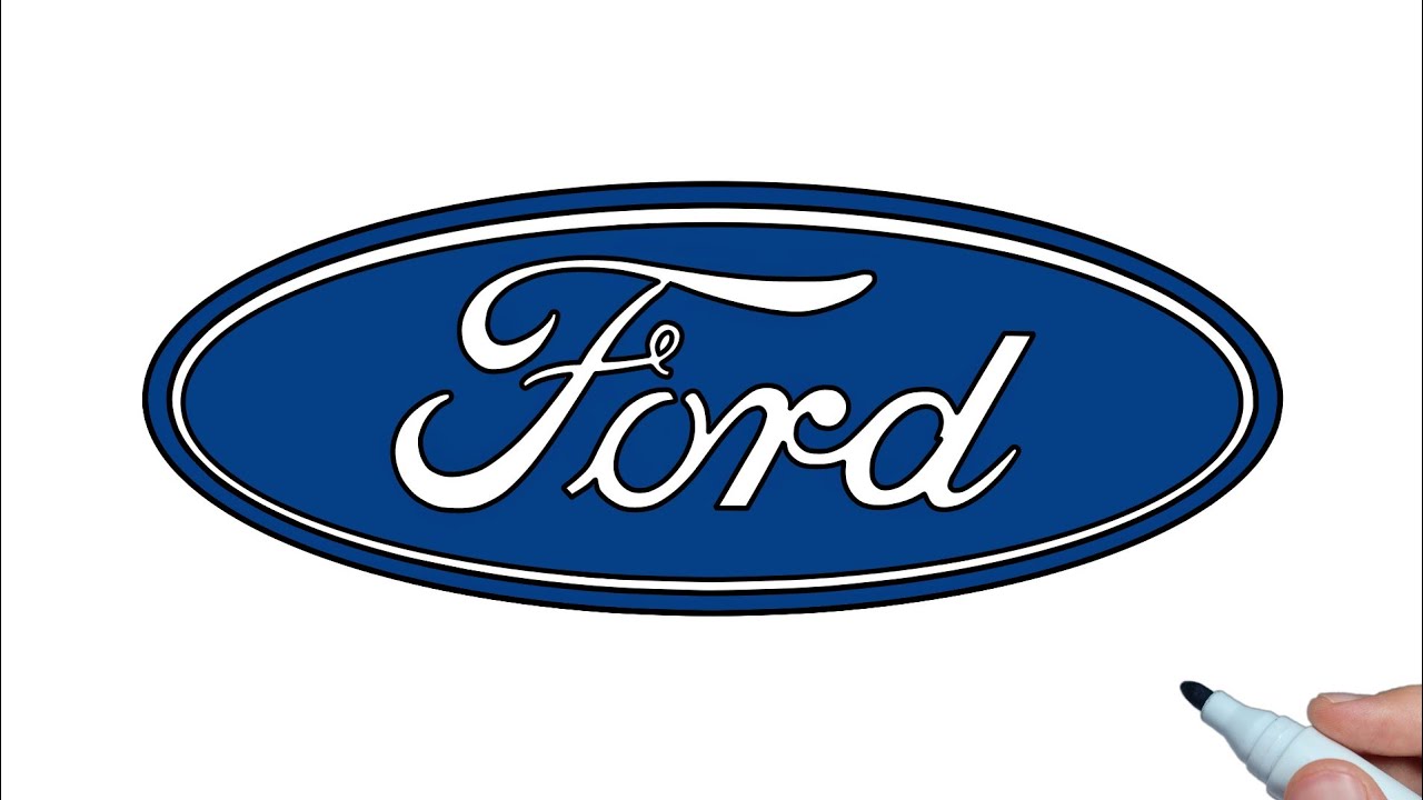 How to draw the Ford logo step by step 