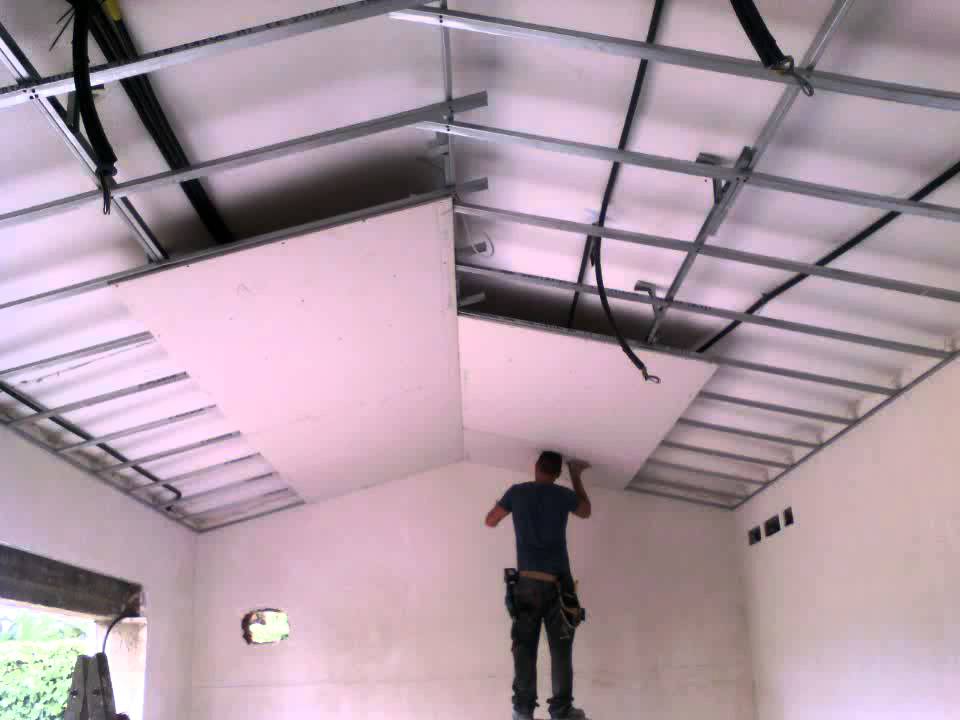 Techo pladur a dos aguas youtube Techos de pladur