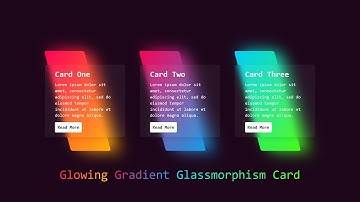 Glowing Gradient Glassmorphism Card Hover Effects | Using HTML & CSS