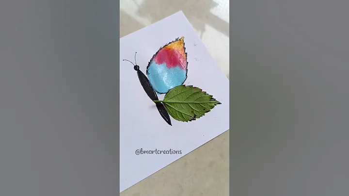Butterfly painting with leaf! 🤯🍃🦋#shorts #paintingideas #leafpainting #canvas #diy #art #satisfying