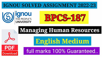 ignou bpcs 187 ignou solved assignment 2022-23 bag bscg bhag bcom