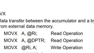 MOVX instruction micro controller 8051