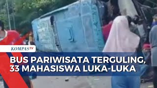 Kecelakaan Beruntun, Bus Pariwisata Tabrak Tiga Kendaraan Lainnya, 33 Mahasiswa Terluka