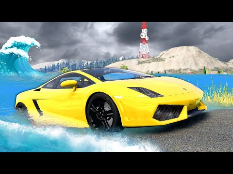 Escape the EXTREME FLOOD in BeamNG!