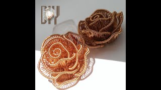 3D Rose Flower | pendant | handmade jewelry | copper wire 878 @LanAnhHandmade  #Shorts