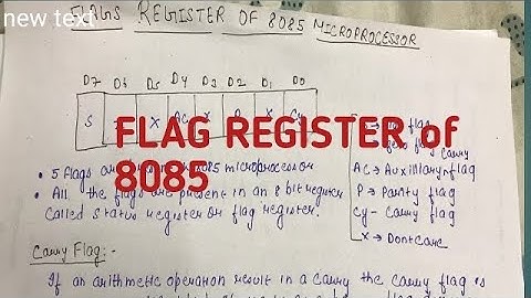 8085 ! flag register Microprocessor