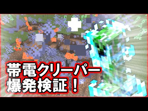 Minecraft 激レア 帯電クリーパー徹底爆発検証 Pe版 マインクラフト Youtube