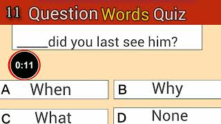 Question words English Grammar Quiz