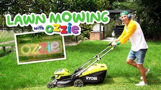 Lawn Mowing Fun For Kids | Use a Lawn Mower to Create Words | BRAND NEW Yard Work Episode