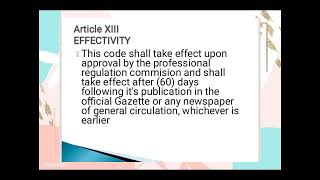 Article Xiii, Effectivity