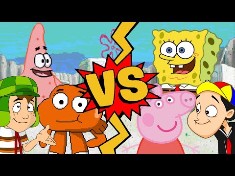 M U G E N Battles El Chavo Patrick Star Darwin Vs Quico SpongeBob Peppa Pig 