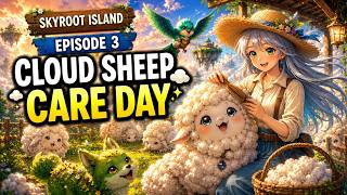 Soft ASMR: Brushing Cloud Sheep Wool on the Floating Farm