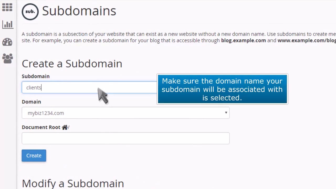 CPanel How To Create A Subdomain YouTube
