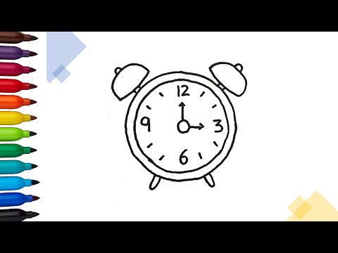 Vẽ cái đồng hồ báo thức | Draw Alarm Clock | Drawing Tutorials