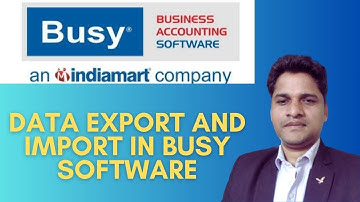 Data Export and Import in Busy Software | How to  Import Data From Excel To Busy Software