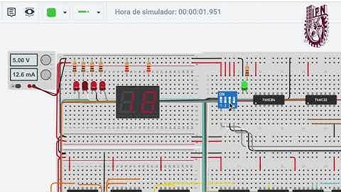 Prueba de Funcionamiento de Circuito DECODIFICADOR  Binario - Decimal de 9 Segmentos y 2 Displays