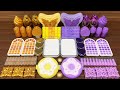 Gold vs purple i mixing random into glossy slime i satisfying yen slime 543