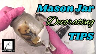 Mason Jar Painting Ideas – VINTAGE Paint Effect (How to paint Glass)