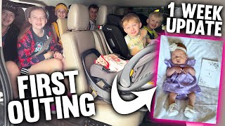 baby chloe 1 week update first family outing sweetest big brother moment